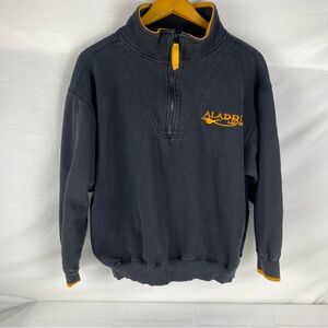 Aladdin Las Vegas Quarter Zip Sweatshirt Embroidered Pullover XL faded black